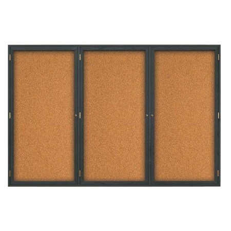 United Visual Products Open Faced Traditional Corkboard, 24x18" UV640A-SATIN-CINNABA
